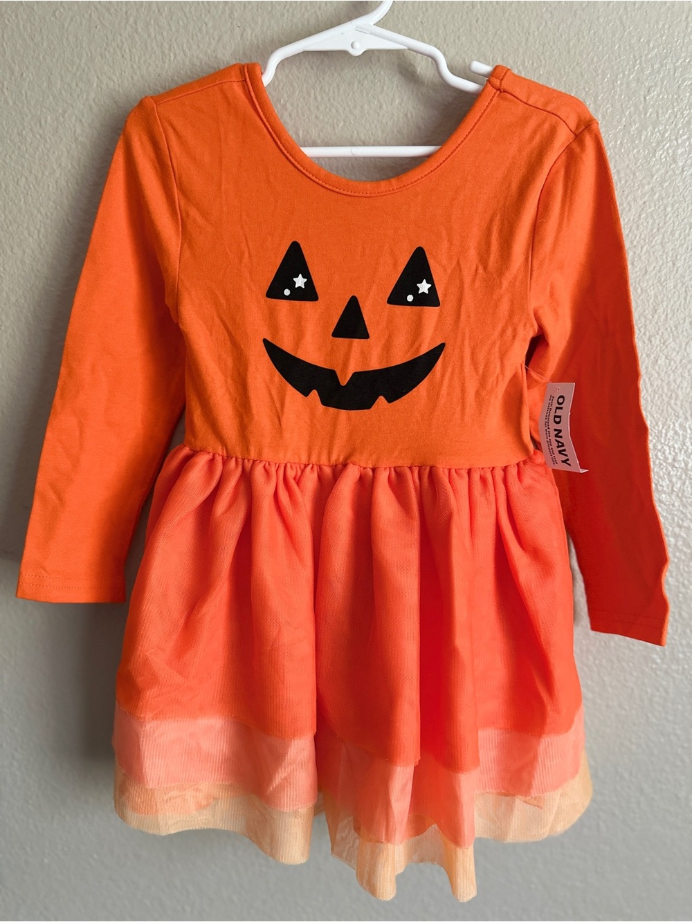 Old Navy size 3T Jack-o-lantern tulle skirt dress with long sleeves